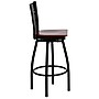 Flash Furniture HERCULES Black ''X'' Back Swivel Metal Bar Stools W/Wood Seat (XU6F8BXSWVMAW)~#|#~sp81131065_sc7