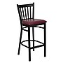 Flash Furniture HERCULES Black Vertical Back Metal Restaurant Bar Stool W/Vinyl Seat, Burgundy~#|#~sp81131650_sc7
