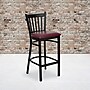 Flash Furniture HERCULES Black Vertical Back Metal Restaurant Bar Stool W/Vinyl Seat, Burgundy~#|#~sp81131675_sc7