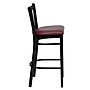 Flash Furniture HERCULES Black Vertical Back Metal Restaurant Bar Stool W/Vinyl Seat, Burgundy~#|#~sp81131678_sc7