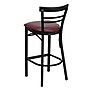 Flash Furniture HERCULES Series Traditional Metal Two-Slat Ladder Back Restaurant Barstool, Black/Burgundy (XU6R9BLADBARBRV)~#|#~sp81131719_sc7