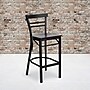 Flash Furniture HERCULES Traditional Metal Two-Slat Ladder Back Restaurant Barstool, Black/Mahogany Wood (XU6R9BLADBARMAW)~#|#~sp81131721_sc7