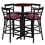 Flash Furniture 24'' X-Base Round Table Set W/4 Ladder Back Metal Bar Stools (HDBF1038)~#|#~sp81131899_sc7