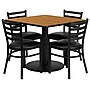 Flash Furniture 36'' Square Natural Laminate Table Set W/4 Ladder Back Black Vinyl Seat Chairs (RSRB1015)~#|#~sp81131926_sc7