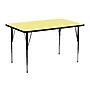 Flash Furniture Wren Rectangular Activity Table, 24" x 48", Height Adjustable, Yellow (XUA2448RECYELTA)~#|#~sp81131949_sc7