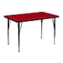 Flash Furniture Wren Rectangular Activity Table, 30'' x 48'', Height Adjustable, Red (XUA3048RECREDTA)~#|#~sp81131961_sc7