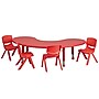 Flash Furniture Emmy 65" Half-Moon Activity Table Set, Height Adjustable, Red (YCX43MOONTBLRDE)~#|#~sp81133330_sc7