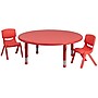 Flash Furniture Emmy 45" Round Activity Table Set, Height Adjustable, Red (YCX53RNDTBLREDR)~#|#~sp81133337_sc7