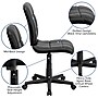 Flash Furniture Clayton Armless Vinyl Swivel Mid-Back Quilted Task Office Chair, Black (GO16911BK)~#|#~sp81133412_sc7