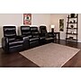 Flash Furniture Leather 4-Seat Home Theater Recliner With Storage Consoles, Black~#|#~sp81611285_sc7