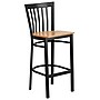 Flash Furniture HERCULES Series Traditional Metal School House Back Restaurant Barstool, Black/Natural Wood (XU6R8BSCHBARNTW)~#|#~sp81615427_sc7