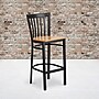 Flash Furniture HERCULES Series Traditional Metal School House Back Restaurant Barstool, Black/Natural Wood (XU6R8BSCHBARNTW)~#|#~sp81615428_sc7