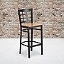 Flash Furniture HERCULES Series Traditional Metal Window Back Restaurant Barstool, Black/Natural Wood (XU6R7BWINBARNTW)~#|#~sp81615438_sc7