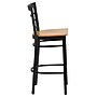 Flash Furniture HERCULES Series Traditional Metal Window Back Restaurant Barstool, Black/Natural Wood (XU6R7BWINBARNTW)~#|#~sp81615441_sc7