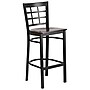 Flash Furniture HERCULES Series Traditional Metal Window Back Restaurant Barstool, Black/Walnut Wood (XU6R7BWINBARWAW)~#|#~sp81615442_sc7