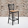 Flash Furniture HERCULES Series Traditional Metal Vertical Back Restaurant Barstool, Black/Natural Wood (XUDG6R6BVRTNATW)~#|#~sp81615448_sc7