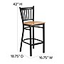 Flash Furniture HERCULES Series Traditional Metal Vertical Back Restaurant Barstool, Black/Natural Wood (XUDG6R6BVRTNATW)~#|#~sp81615451_sc7