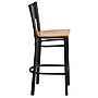 Flash Furniture HERCULES Series Traditional Metal Grid Back Restaurant Barstool, Black/Natural Wood (XUDG616GRDBNATW)~#|#~sp81615485_sc7