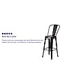 Flash Furniture Kai Contemporary Metal Slat Back Bar Stool, Black-Antique Gold (CH3132030GBBQ)~#|#~sp81615525_sc7