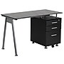 Flash Furniture 47" Glass Glass Computer Desks Black (NANWK021A)~#|#~sp81615762_sc7