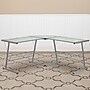 Flash Furniture 84" Glass L-Shape Computer Desk, Clear/Silver (NANCD22181)~#|#~sp81615777_sc7