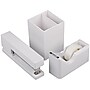 JAM Paper® Desk Supplies Kit, White, Stapler, Tape Dispenser & Pen Holder, 3/Pack (337841WH)~#|#~sp82108775_sc7