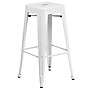 Flash Furniture Kai Industrial Metal Barstool without Back, White (CH3132030WH)~#|#~sp82711972_sc7