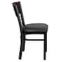 Flash Furniture Hercules 3-Circle Back Metal Restaurant Chair, Black w/Walnut Wood Back, Black Vinyl~#|#~sp82712329_sc7