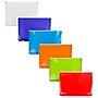 JAM Paper Plastic 3 Hole Punch Binder Envelopes with Zip Closure, Letter Booklet, 9.75 x 13, Assorted, 6/Pack (218ZB1ASRTD)~#|#~sp82921120_sc7