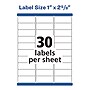Avery Waterproof Laser Shipping Labels, 1" x 2 5/8" White, 1500/Box (5520)~#|#~sp83628765_sc7