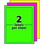 Avery High Visibility Laser Shipping Labels, 5 1/2" x 8 1/2", Neon Assorted, Pack of 100 (5944)~#|#~sp83628798_sc7
