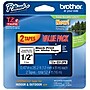 Brother P-touch TZe-231 Laminated Label Maker Tape, 1/2" x 26-2/10', Black On White, 2/Pack (TZe-2312PK)~#|#~sp85565423_sc7