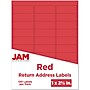 JAM Paper Laser/Inkjet Address Labels, 1" x 2 5/8", Red, 30 Labels/Sheet, 4 Sheets/Pack (4514939)~#|#~sp87119630_sc7