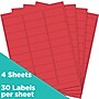 JAM Paper Laser/Inkjet Address Labels, 1" x 2 5/8", Red, 30 Labels/Sheet, 4 Sheets/Pack (4514939)~#|#~sp87119812_sc7