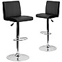 Flash Furniture Contemporary Vinyl Adjustable Height Barstool with Back, Black, 2-Pieces (2CH92066BKGG)~#|#~sp88964823_sc7