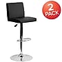 Flash Furniture Contemporary Vinyl Adjustable Height Barstool with Back, Black, 2-Pieces (2CH92066BKGG)~#|#~sp88964825_sc7