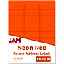 JAM Paper Laser/Inkjet Address Labels, 1" x 2 5/8", Neon Red, 30 Labels/Sheet, 4 Sheets/Pack (354328230)~#|#~sp89166517_sc7