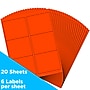 JAM Paper Shipping Labels, 3 1/3" x 4", Neon Red, 6 Labels/Sheet, 20 Sheets/Pack (354328040)~#|#~sp89166537_sc7