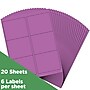 JAM Paper Laser/Inkjet Address Label, 4" x 3 3/8", Violet Purple, 6 Labels/Sheet, 12 Sheets/Pack (302725792)~#|#~sp89166543_sc7