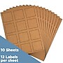 JAM Paper Square Labels, 2" x 2", Brown Kraft, 12 Labels/Sheet, 10 Sheets/Pack (367831070)~#|#~sp89166565_sc7