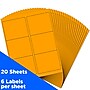 JAM Paper Shipping Labels, Large, 3 1/3 x 4, Neon Orange, 6 Labels/Sheet, 20 Sheets/Pack (354328043)~#|#~sp89166590_sc7