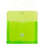 JAM Paper Plastic Envelopes with Button and String Tie Closure, Index Booklet, 5.5 x 7.5, Lime Green, 12/Pack (920B1LI)~#|#~sp89839992_sc7