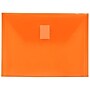 JAM Paper Plastic Envelopes with Hook & Loop Closure, Index Booklet, 5.5 x 7.5, Orange, 12/Pack (920V0OR)~#|#~sp89840010_sc7