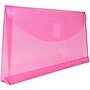 JAM Paper Plastic Filing Envelope with Hook & Loop Closure, 10" x 5.25", Fuchsia Pink, 12/Pack (921V1FU)~#|#~sp89840012_sc7