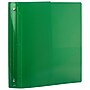 JAM Paper Heavy Duty 1 1/2" 3-Ring Flexible Poly Binders, Green Glass Twill (762T15GR)~#|#~sp89840043_sc7