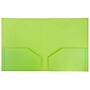 JAM Paper Heavy Duty Two-Pocket Plastic Folders, Lime Green, 6/Pack (383HLID)~#|#~sp89840066_sc7