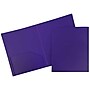 JAM Paper Heavy Duty Two-Pocket Plastic Folders, Purple, 6/Pack (383NPURPLED)~#|#~sp89840075_sc7