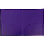 JAM Paper Heavy Duty Two-Pocket Plastic Folders, Purple, 6/Pack (383NPURPLED)~#|#~sp89840078_sc7