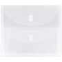 JAM Paper Plastic Multi-Pocket Envelopes with Hook & Loop, 2 Pockets, Letter Booklet, 9.5 x 11.5, Clear, 12/Pack (B35218)~#|#~sp89840089_sc7