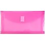 JAM Paper Plastic Filing Envelope with Hook & Loop Closure, 10" x 5.25", Fuchsia Pink, 12/Pack (921V1FU)~#|#~sp89840092_sc7
